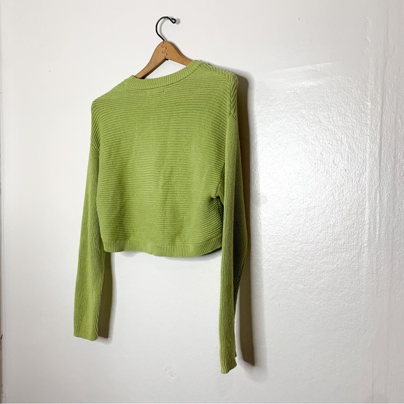 LA Hearts Lime Green Knit Crop Sweater XS - Picture 6 of 7